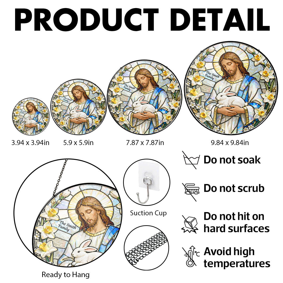 Religious Easter Jesus - Personalized Suncatcher Ornament