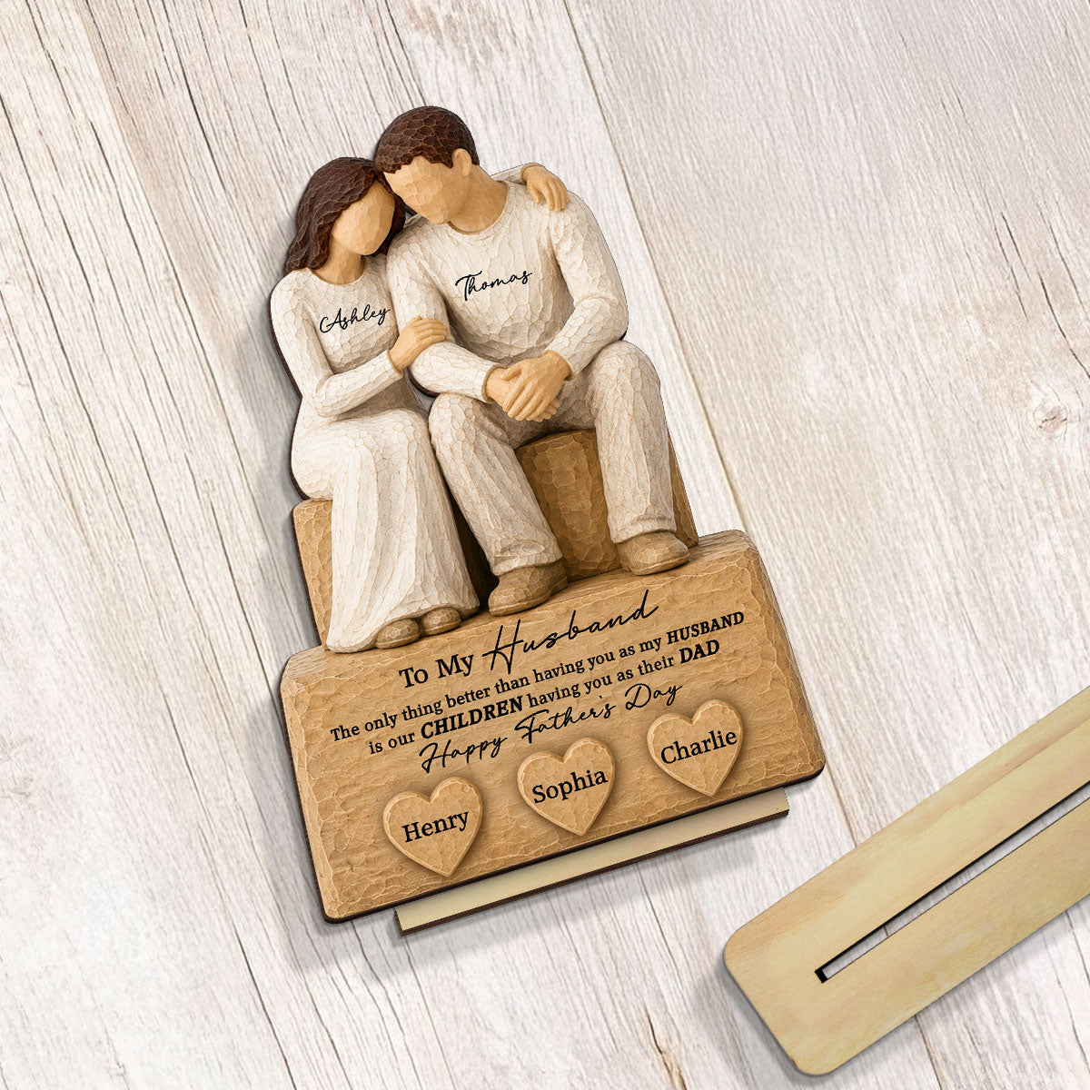 Sentimental Rustic To My Husband The Only Thing - Personalized 2-Layered Wooden Plaque - Heartfelt  Gift For Husband, Dad