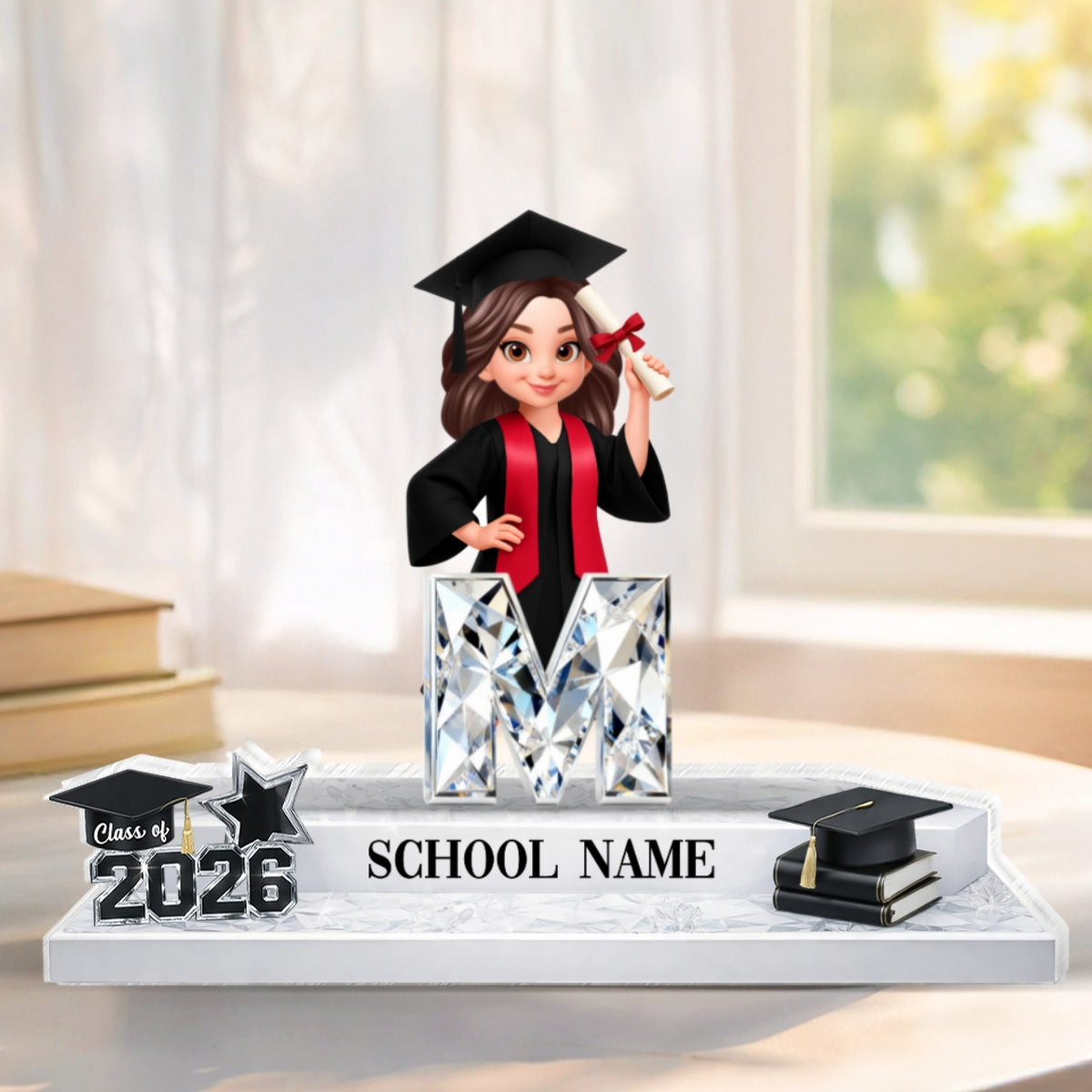 Custom Senior Name Shiny Effect - Personalized Acrylic Block Plaque - 2026 Graduation Gift for Daughter, Son, Grandkids