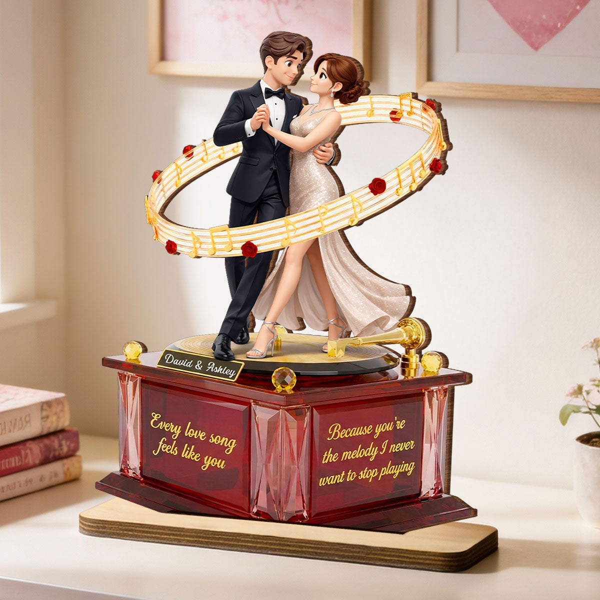 You're The Melody I Never Want To Stop Playing - Personalized 2-Layered Wooden Plaque - Valentine's Gift For Him, For Her, For Couple