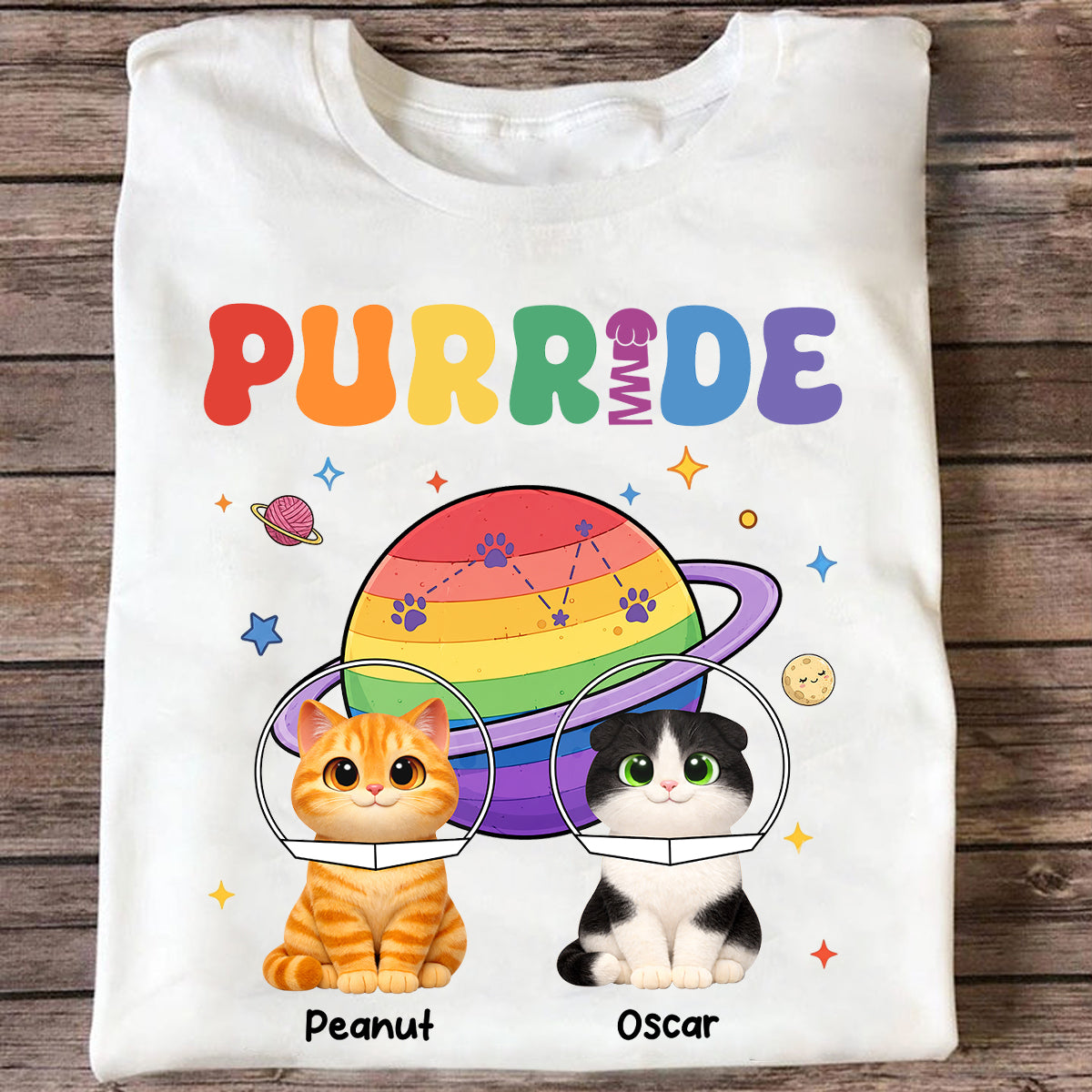 Purride Cat Mom Cat Dad LGBT Pride Month - Personalized Shirt - Gift for Cat Lovers