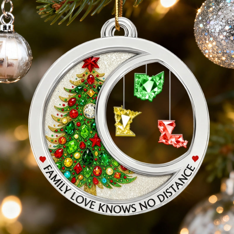 3D Crystal Effect Long Distance Family Love Knows No Distance - Personalized Acrylic Ornament