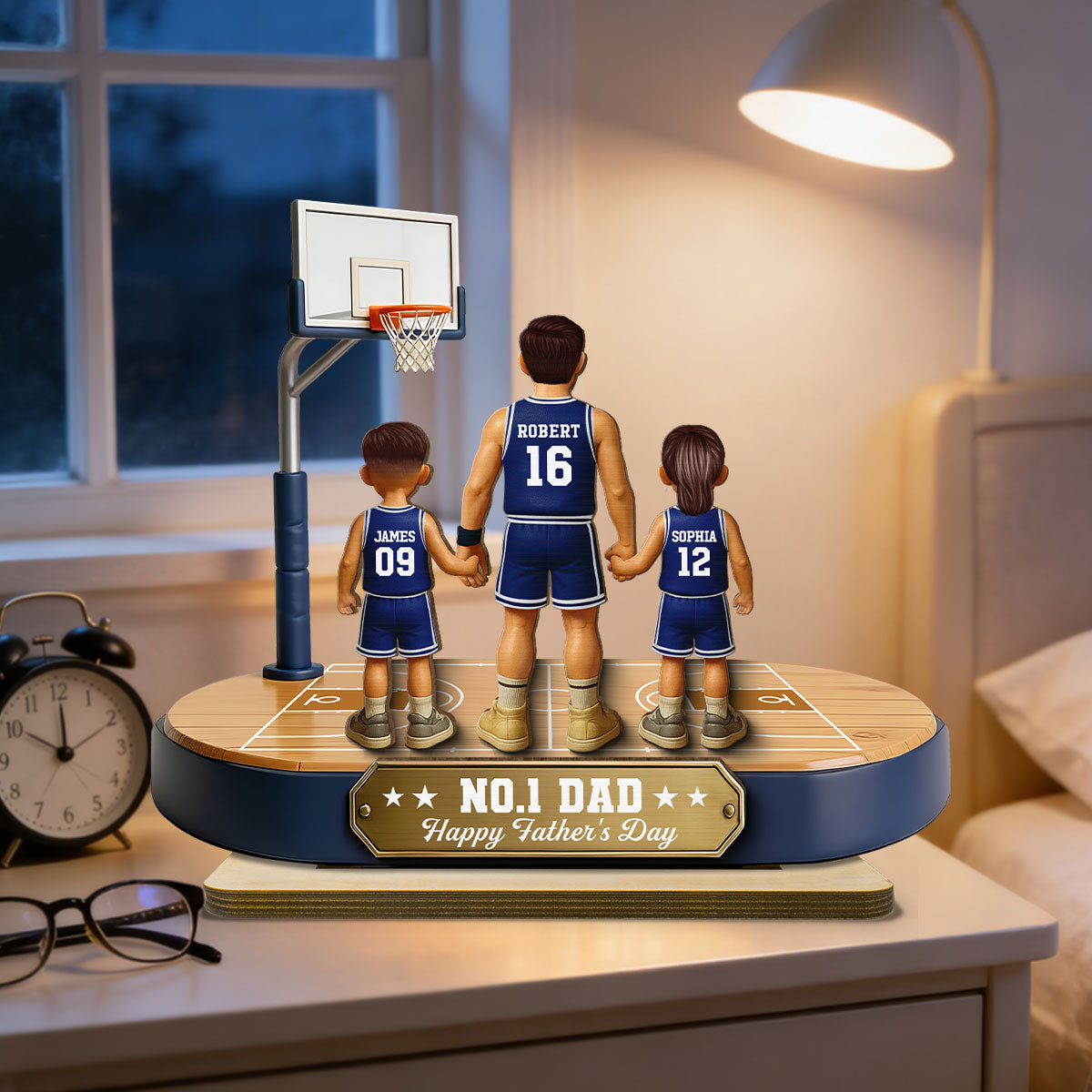Daddy's Basketball Dream Team - Personalized 2-Layered Wooden Plaque -  Gift For Basketball Dad
