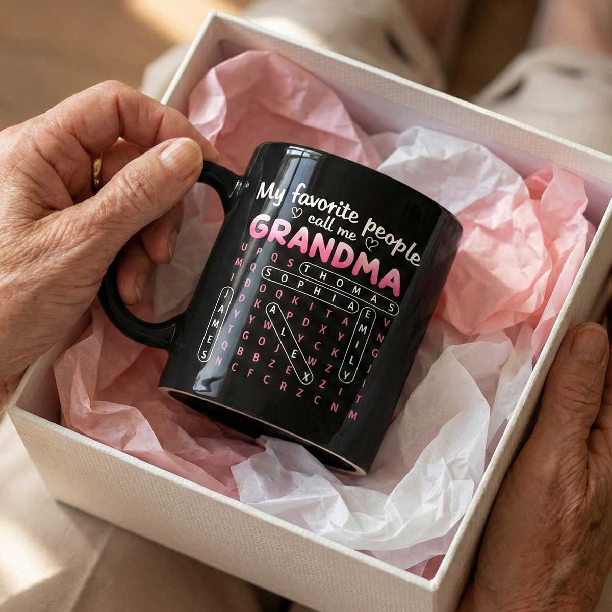 Favorite People Call Me Grandma Word Search Puzzle - Personalized Mug - Mother's Day Gift For Grandma
