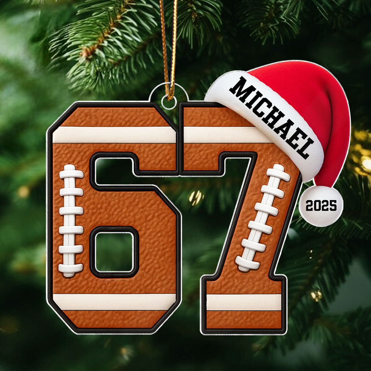 Funny Six Seven 67 Sports - Personalized Acrylic Ornament -  Funny Teenager Christmas Gifts, Teen Slang