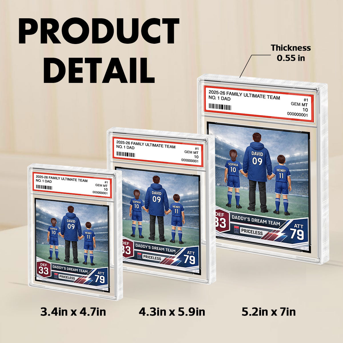 Our Match Of A Lifetime Trading Card - Personalised Acrylic Block Plaque - UK  Gift For Football Dad