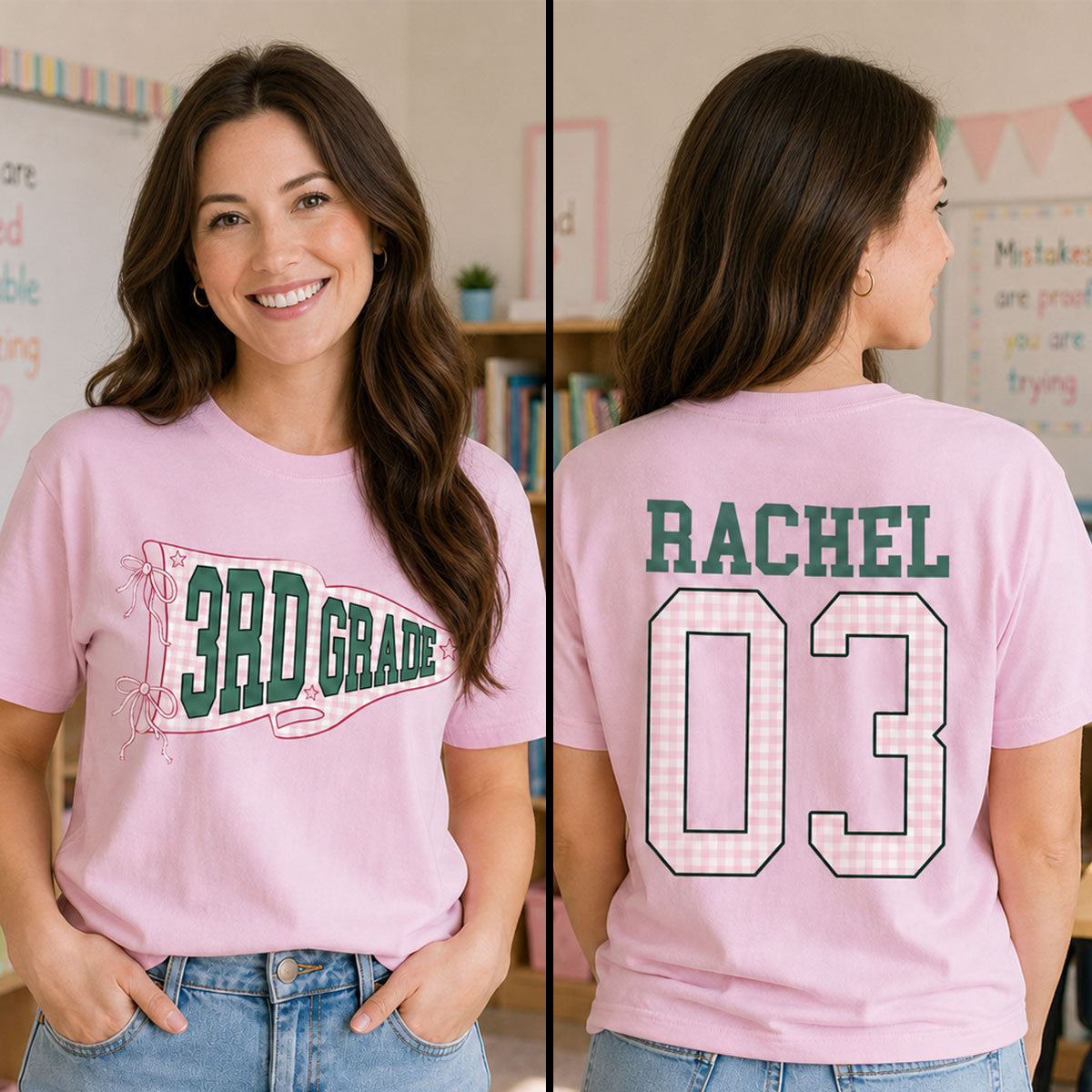 Teacher Team Grade Level - Personalized Double-Sided Shirt - Back To School Gift For Teacher