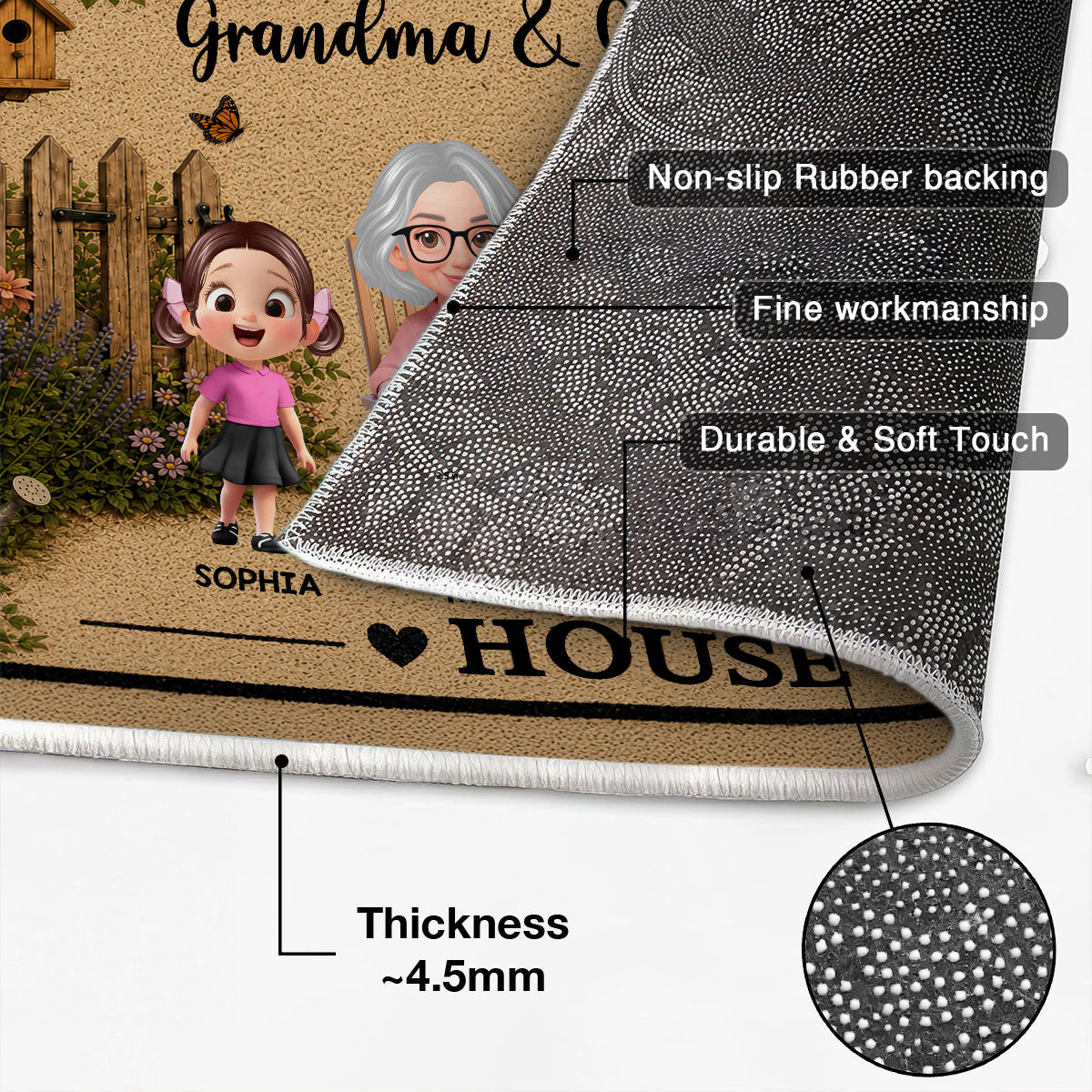 Life Is Better At Grandpa Grandma House - Personalized Doormat - Gift For Grandparents, Spring Summer Decoration