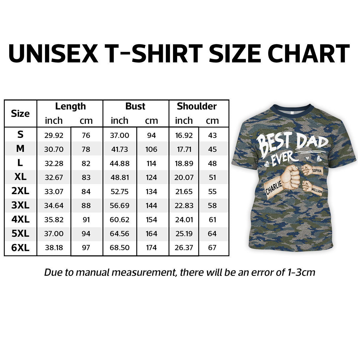 Best Dad Ever Fist Bump Camo Pattern - Personalized Shirt - Father's Day Gift For Husband, Dad, Grandpa