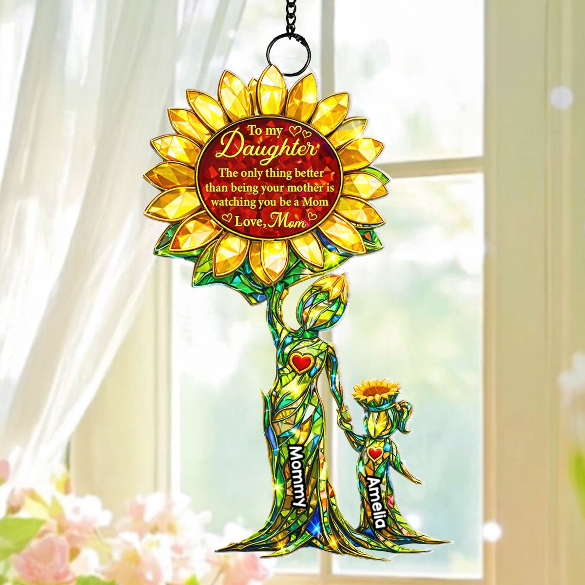 Watching You Be a Mom Mother Daughter - Personalized Suncatcher - Heartfelt Mother's Day Gift for Daughter