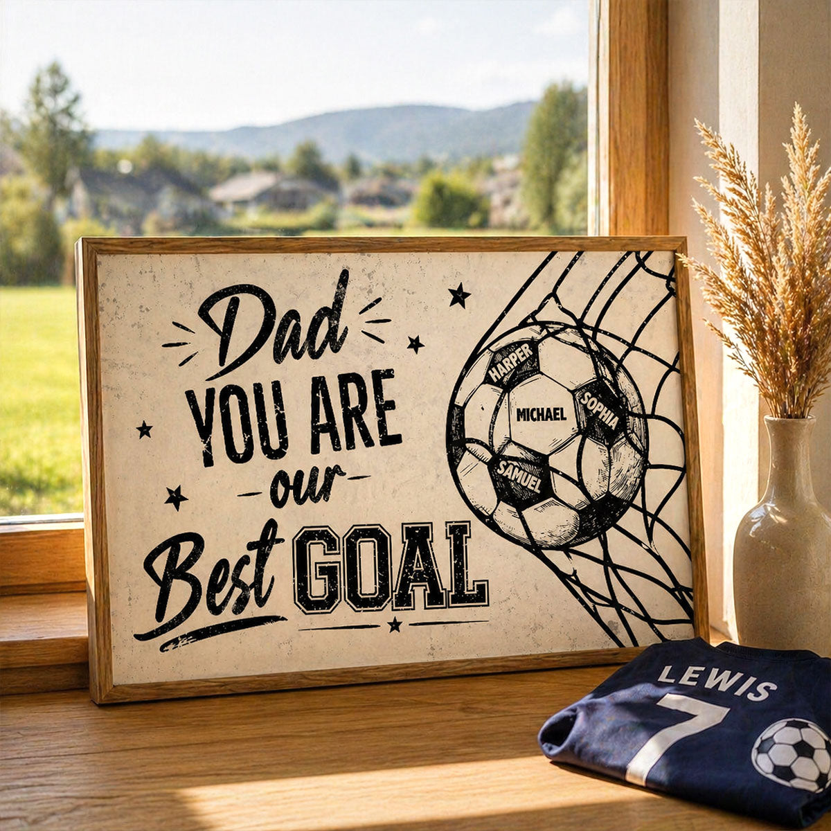 We Scored The Best Dad - Personalized Poster - Father's Day Gift For UK Football, US Soccer Dad