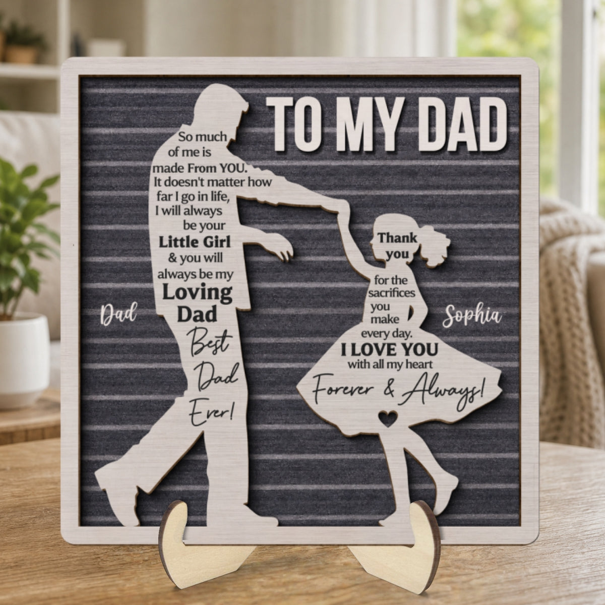 I Will Always Be Your Little Girl Father & Daughter Dancing - Personalized 2-Layered Wooden Plaque - Sentimental  Gift For Dad From Daughter