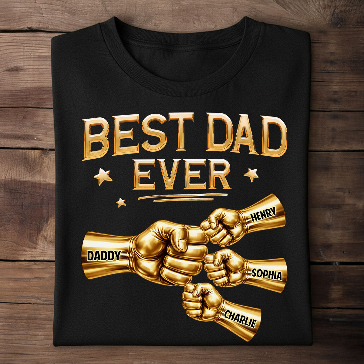 Best Dad Ever Fist Bump - Personalized Shirt - Father's Day Gift For Dad