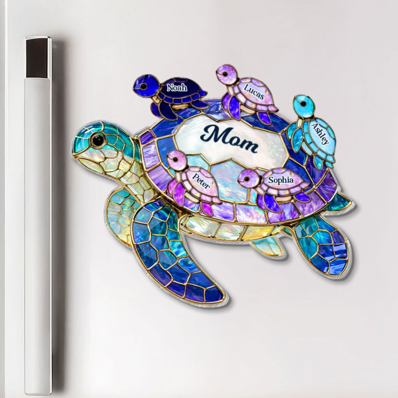 Mom Grandma Sea Turtle - Personalized Acrylic Fridge Magnet - Mother's Day Gift for Her