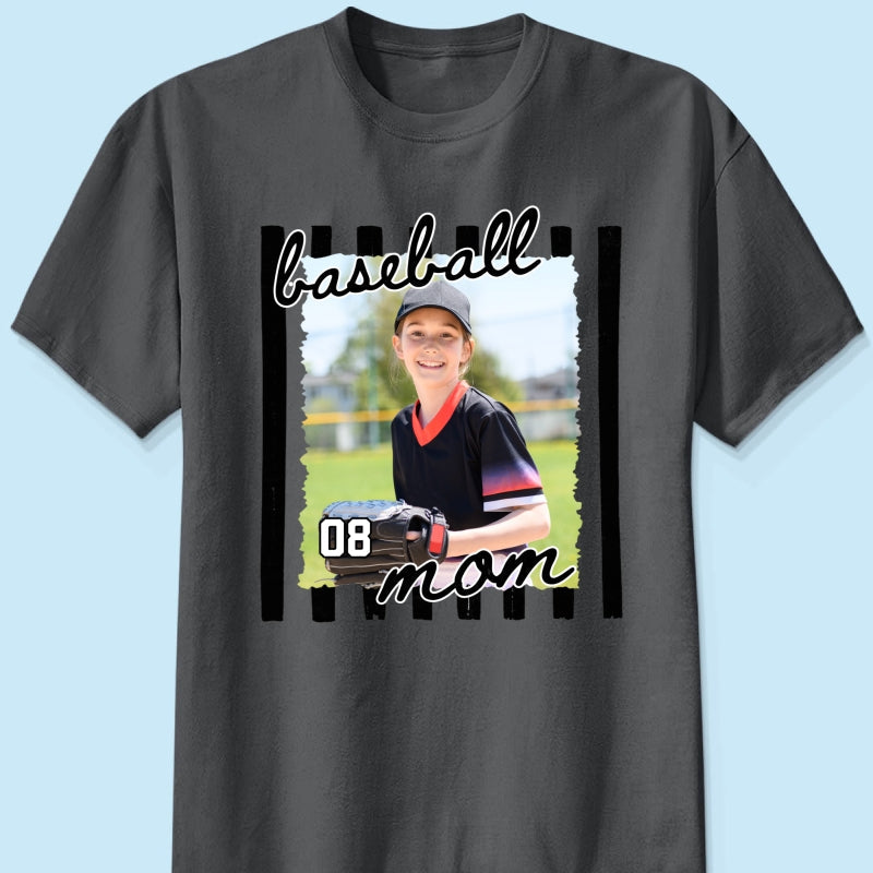 Baseball Mom Photo - Personalized Shirt - Mother's Day Gift for Mom, Wife