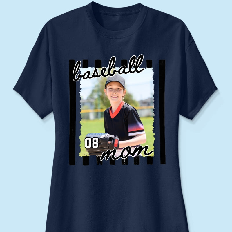 Baseball Mom Photo - Personalized Shirt - Mother's Day Gift for Mom, Wife
