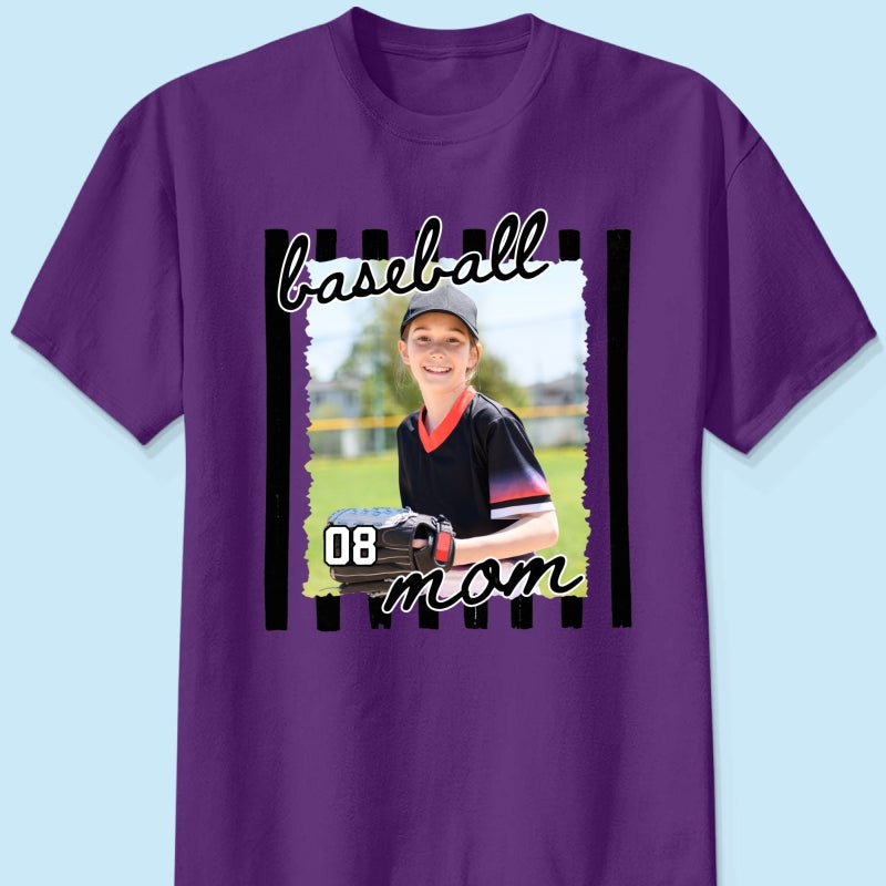 Baseball Mom Photo - Personalized Shirt - Mother's Day Gift for Mom, Wife