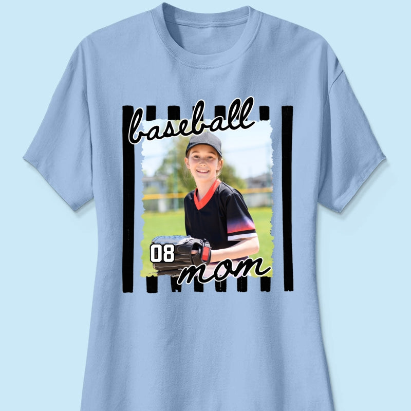 Baseball Mom Photo - Personalized Shirt - Mother's Day Gift for Mom, Wife