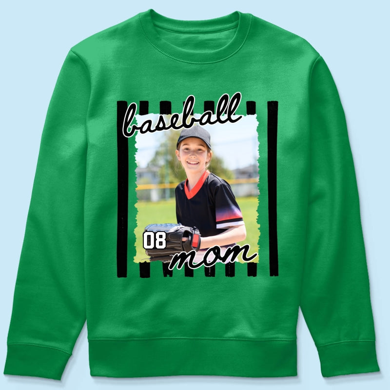 Baseball Mom Photo - Personalized Shirt - Mother's Day Gift for Mom, Wife