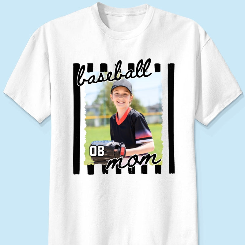 Baseball Mom Photo - Personalized Shirt - Mother's Day Gift for Mom, Wife