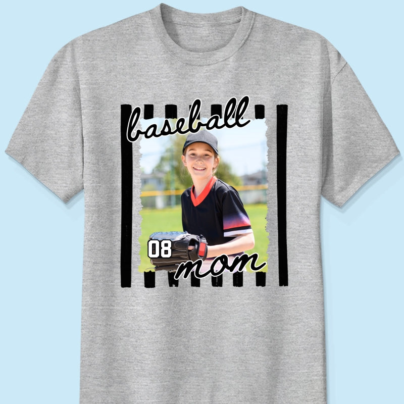Baseball Mom Photo - Personalized Shirt - Mother's Day Gift for Mom, Wife