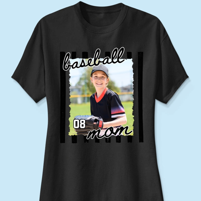 Baseball Mom Photo - Personalized Shirt - Mother's Day Gift for Mom, Wife