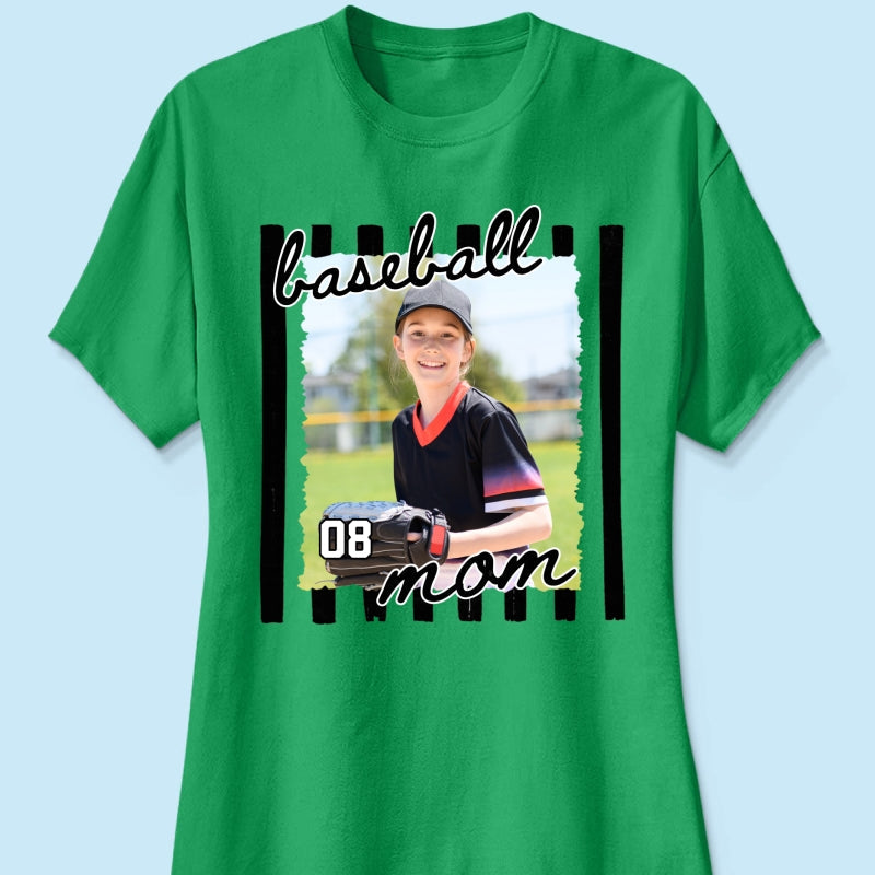 Baseball Mom Photo - Personalized Shirt - Mother's Day Gift for Mom, Wife