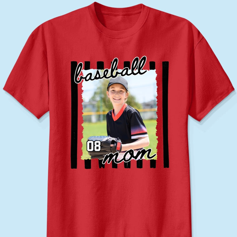 Baseball Mom Photo - Personalized Shirt - Mother's Day Gift for Mom, Wife