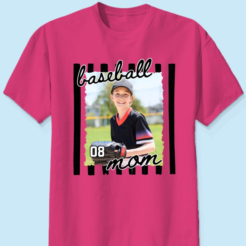 Baseball Mom Photo - Personalized Shirt - Mother's Day Gift for Mom, Wife