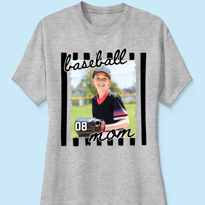 Baseball Mom Photo - Personalized Shirt - Mother's Day Gift for Mom, Wife