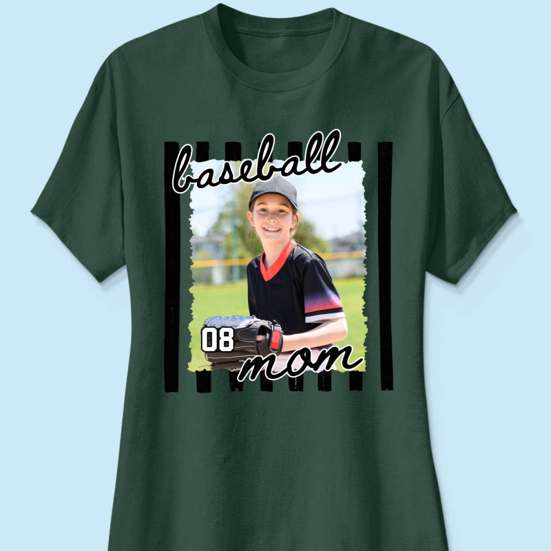 Baseball Mom Photo - Personalized Shirt - Mother's Day Gift for Mom, Wife