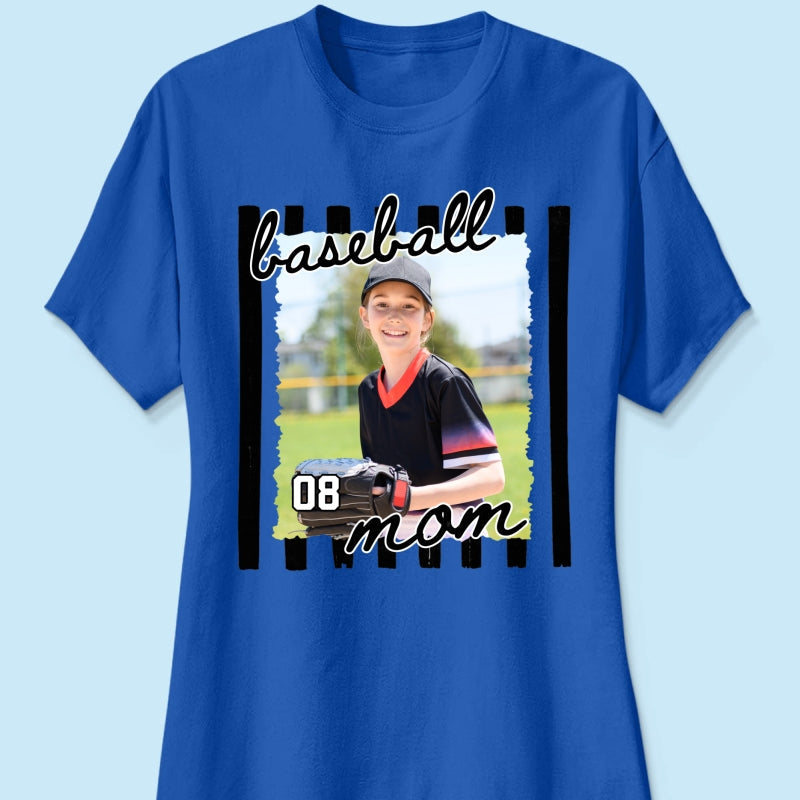 Baseball Mom Photo - Personalized Shirt - Mother's Day Gift for Mom, Wife