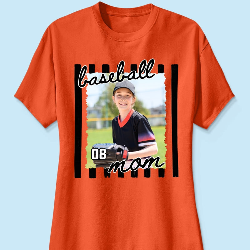 Baseball Mom Photo - Personalized Shirt - Mother's Day Gift for Mom, Wife