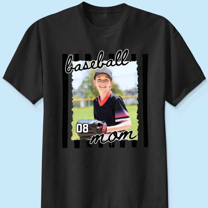 Baseball Mom Photo - Personalized Shirt - Mother's Day Gift for Mom, Wife