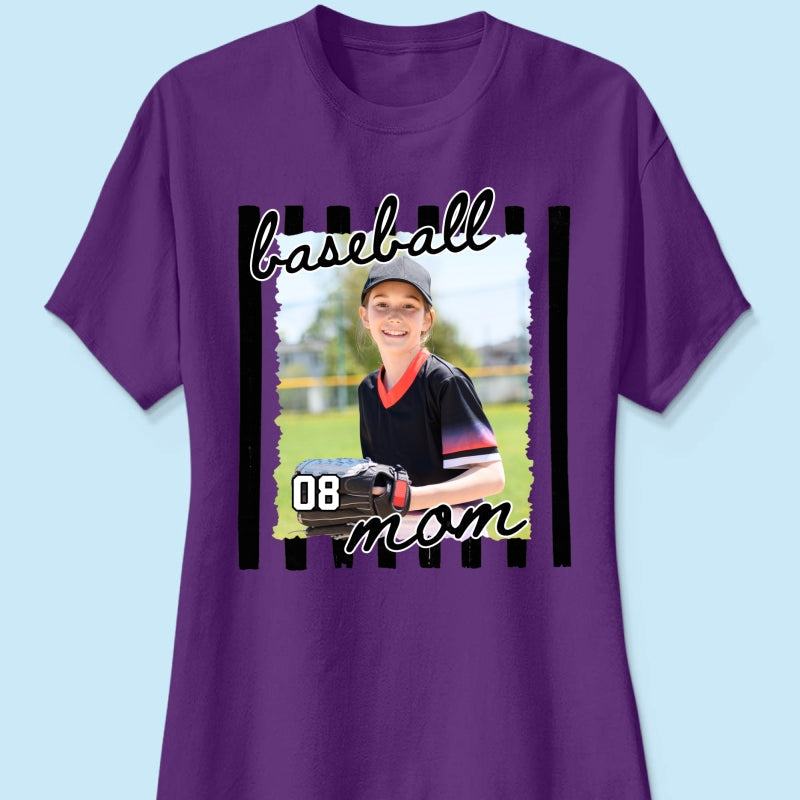 Baseball Mom Photo - Personalized Shirt - Mother's Day Gift for Mom, Wife