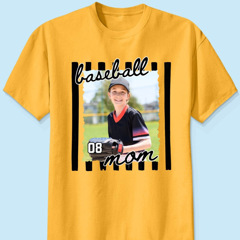 Baseball Mom Photo - Personalized Shirt - Mother's Day Gift for Mom, Wife