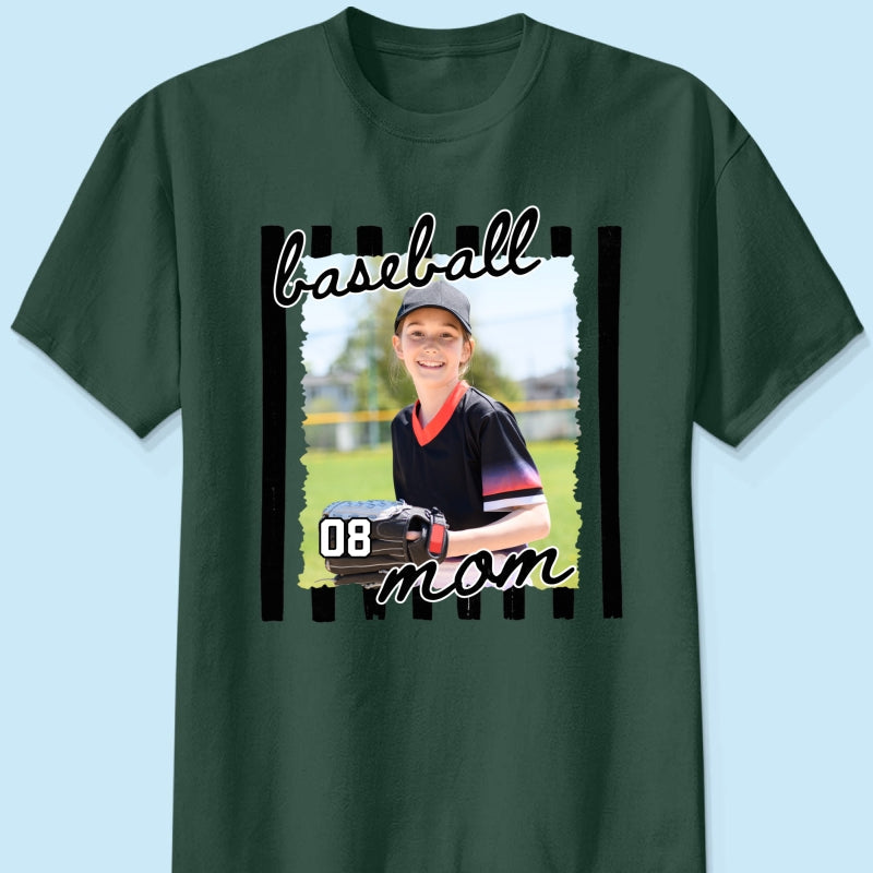 Baseball Mom Photo - Personalized Shirt - Mother's Day Gift for Mom, Wife