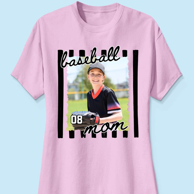 Baseball Mom Photo - Personalized Shirt - Mother's Day Gift for Mom, Wife