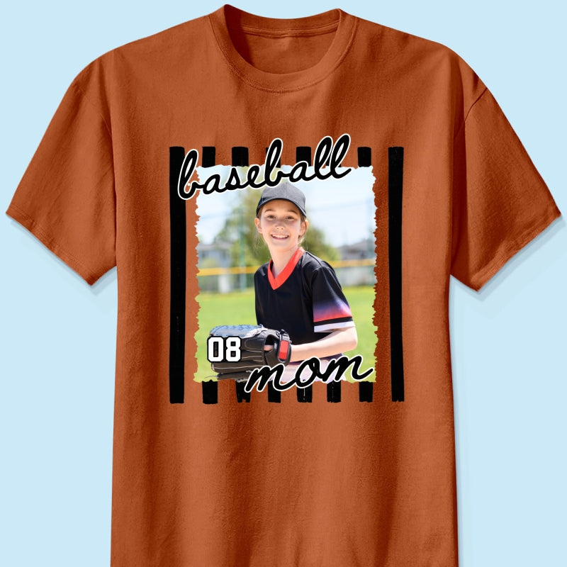 Baseball Mom Photo - Personalized Shirt - Mother's Day Gift for Mom, Wife