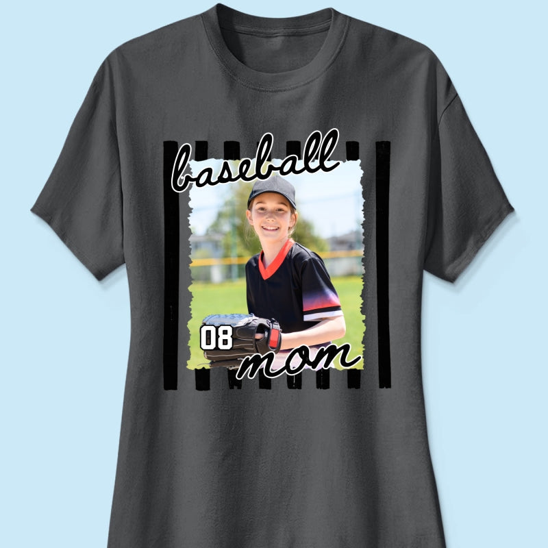 Baseball Mom Photo - Personalized Shirt - Mother's Day Gift for Mom, Wife