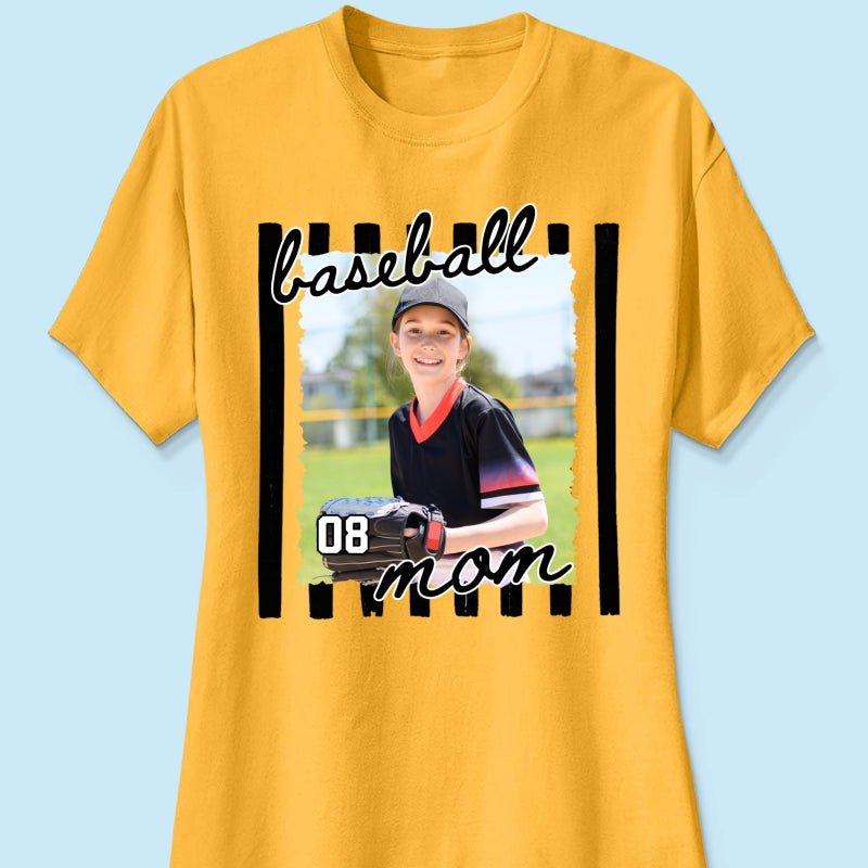 Baseball Mom Photo - Personalized Shirt - Mother's Day Gift for Mom, Wife