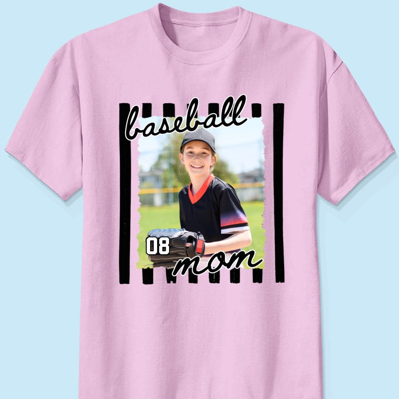 Baseball Mom Photo - Personalized Shirt - Mother's Day Gift for Mom, Wife