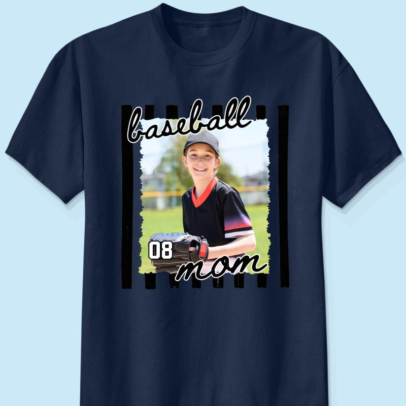 Baseball Mom Photo - Personalized Shirt - Mother's Day Gift for Mom, Wife