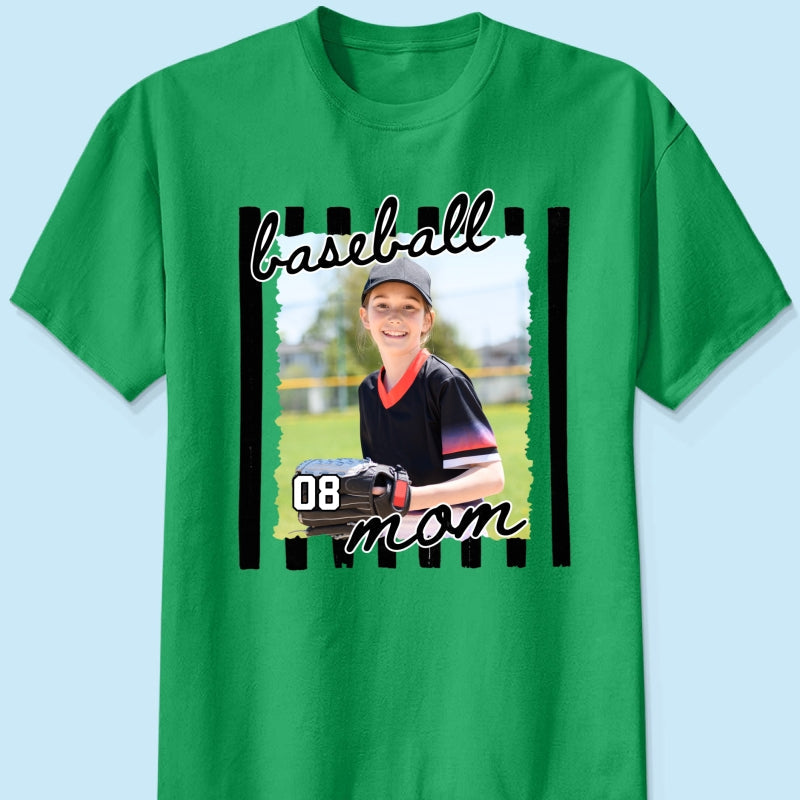 Baseball Mom Photo - Personalized Shirt - Mother's Day Gift for Mom, Wife