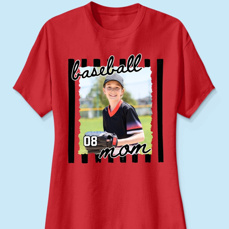 Baseball Mom Photo - Personalized Shirt - Mother's Day Gift for Mom, Wife