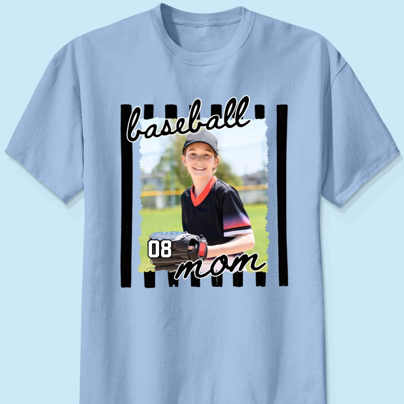 Baseball Mom Photo - Personalized Shirt - Mother's Day Gift for Mom, Wife