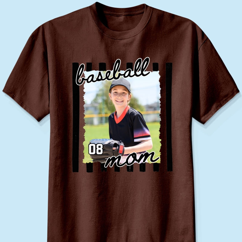 Baseball Mom Photo - Personalized Shirt - Mother's Day Gift for Mom, Wife