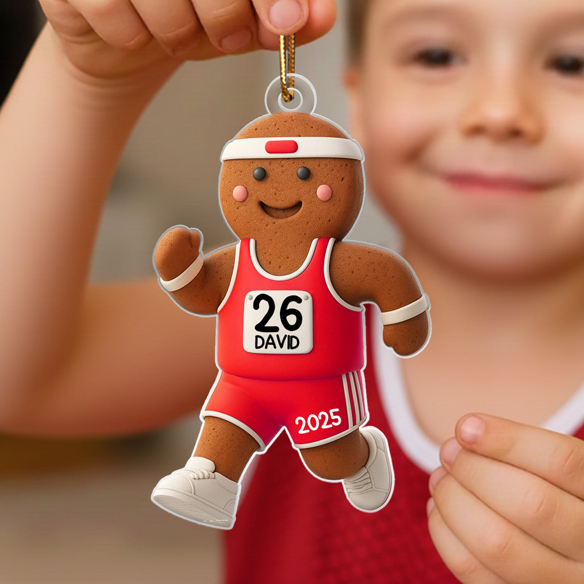 Runner Gingerbread Marathon - Personalized Acrylic Ornament - Unique Christmas Gift For Runners