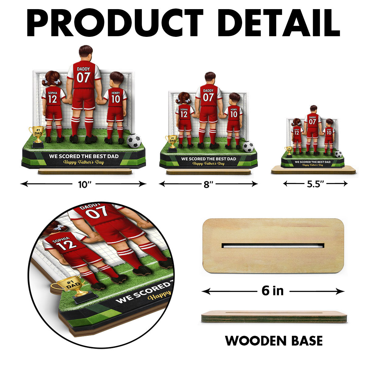 We Scored The Best Dad Soccer - Personalized 2-Layered Wooden Plaque - Heartfelt Gift For Soccer Dad, Gift For Husband