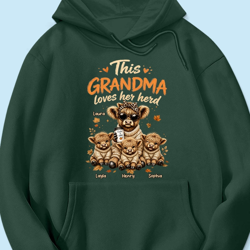 This Grandma Loves Her Herd Fall Season - Personalized Shirt - Cozy Autumn Tee for Grandma